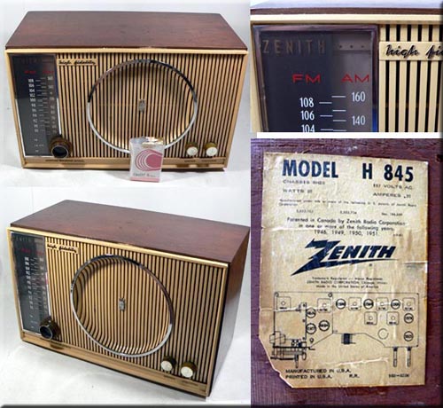 ZENITH MODEL H-845 AM/FM 2BAND RADIO