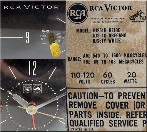 RCA VICTOR MODEL RJS51Y FM/AM Clock RADIO 